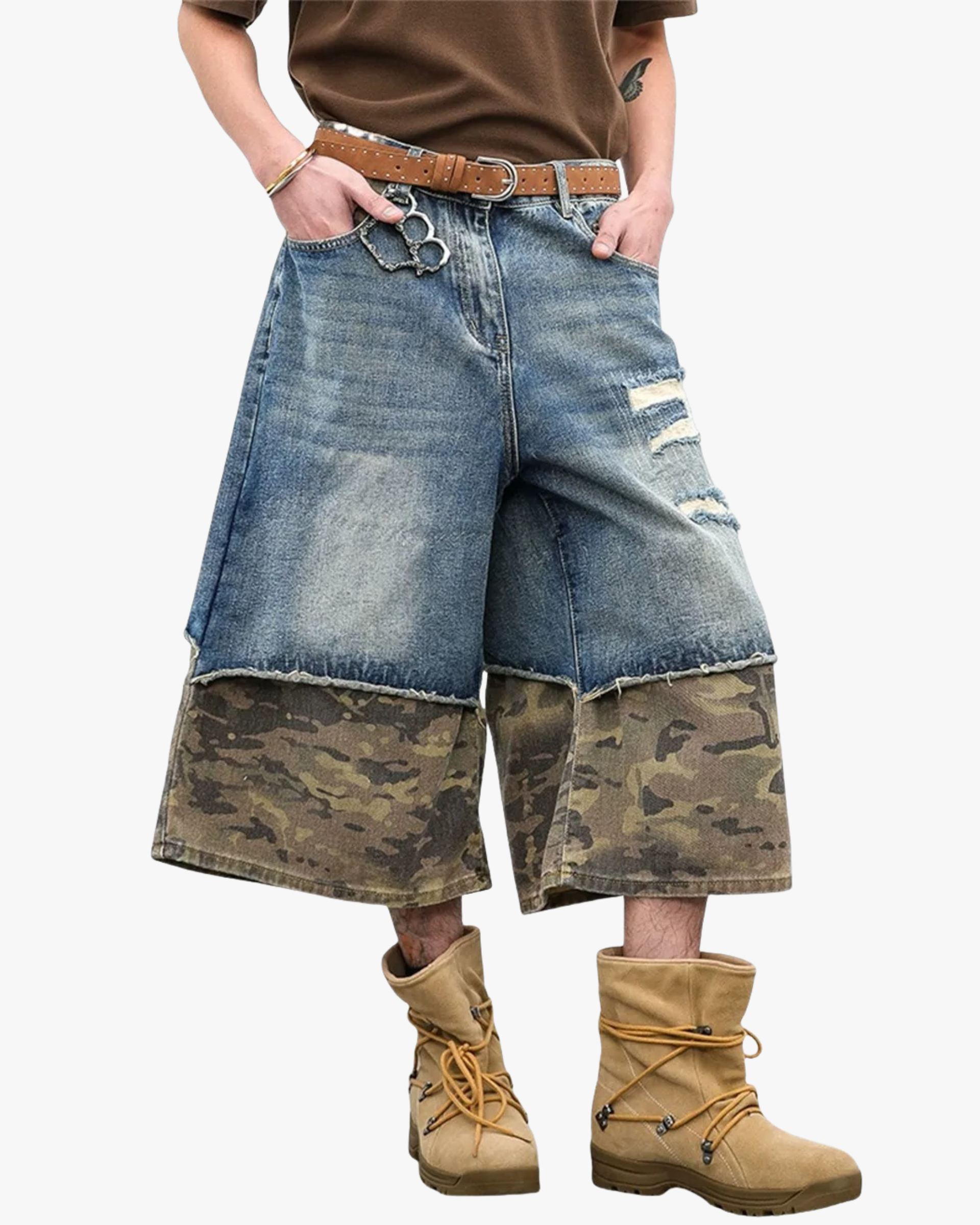 Combat Fade Denim Shorts